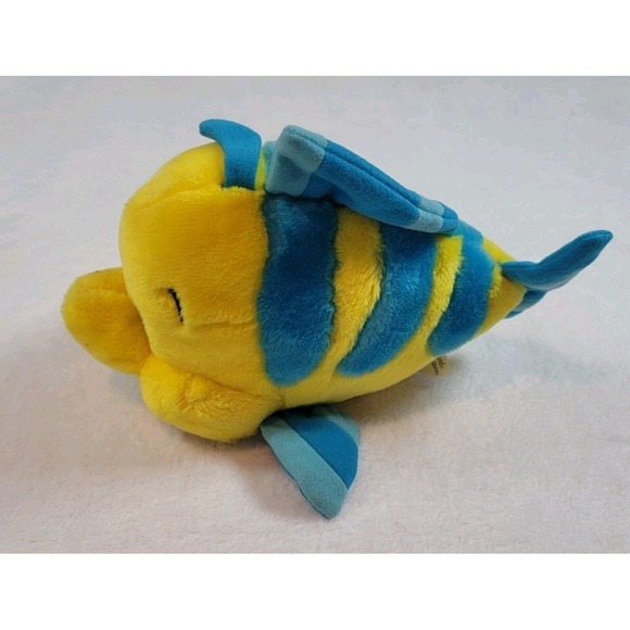 Disney Other - Vintage Disneyland Little Mermaid Flounder 9" Plush Yellow Fish Stuffed Animal